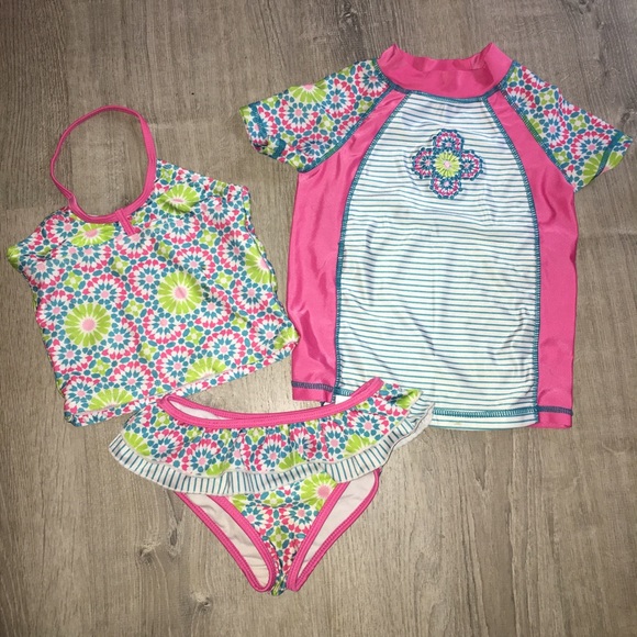 Cabana Beach 3 Piece Swim Set Size 5 - Picture 1 of 6